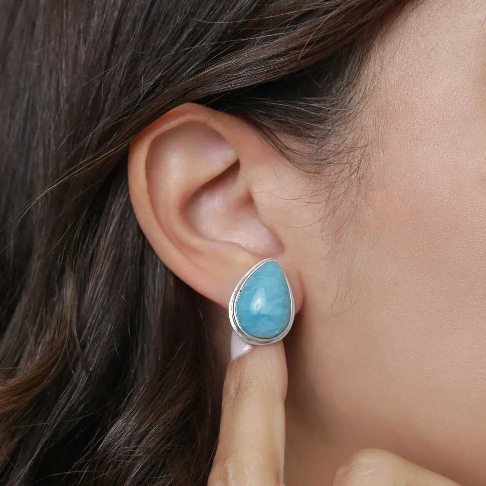 Teardrop Larimar Earrings Oona