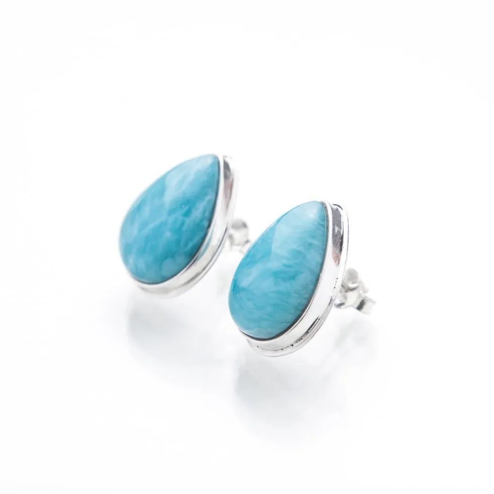 Teardrop Larimar Earrings Oona