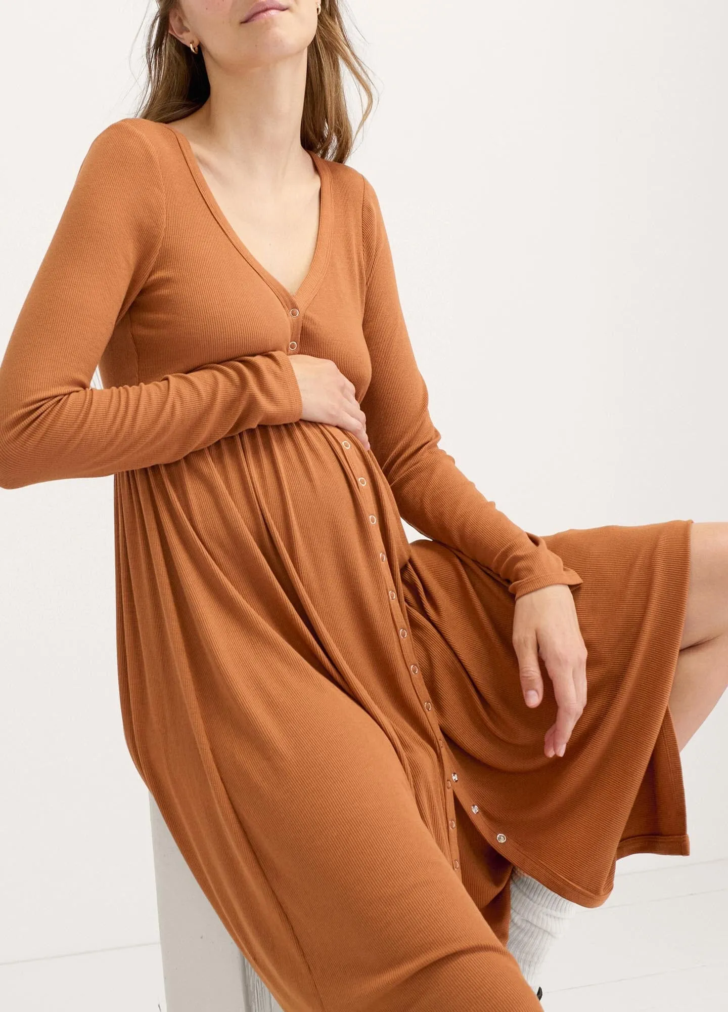 The Softest Rib Nursing Dress