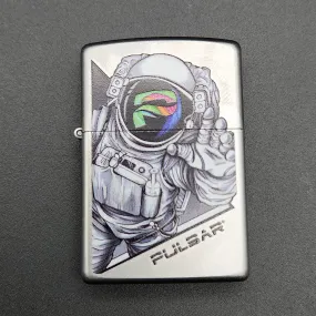 Zippo Lighter - Pulsar Psychedelic Spaceman - Brushed Chrome